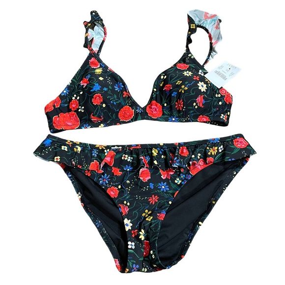 J. Crew Other - NWT J. Crew Floral Ruffle Bikini Swimsuit